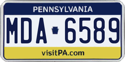 PA license plate MDA6589