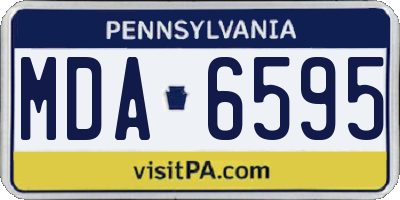 PA license plate MDA6595