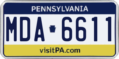 PA license plate MDA6611