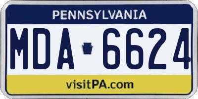 PA license plate MDA6624