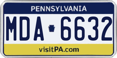 PA license plate MDA6632