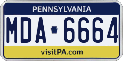 PA license plate MDA6664
