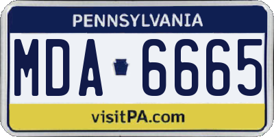 PA license plate MDA6665