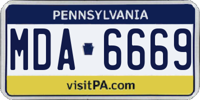 PA license plate MDA6669