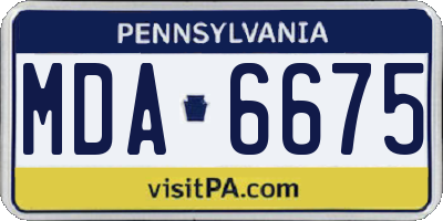 PA license plate MDA6675