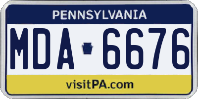PA license plate MDA6676