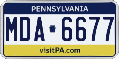 PA license plate MDA6677