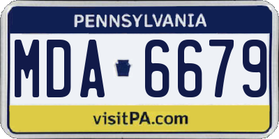PA license plate MDA6679