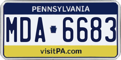 PA license plate MDA6683