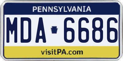 PA license plate MDA6686