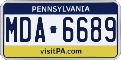 PA license plate MDA6689