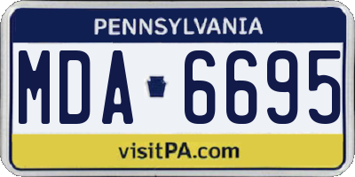PA license plate MDA6695