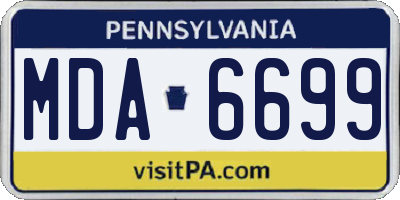 PA license plate MDA6699