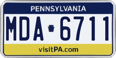 PA license plate MDA6711