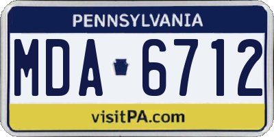 PA license plate MDA6712