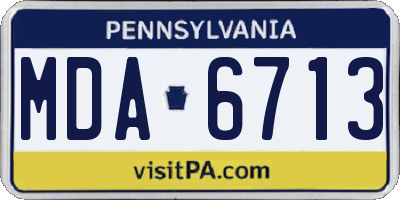 PA license plate MDA6713
