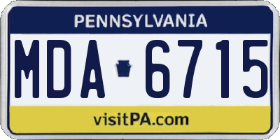 PA license plate MDA6715