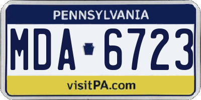 PA license plate MDA6723