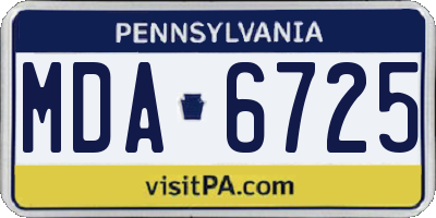 PA license plate MDA6725
