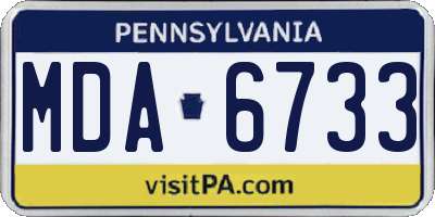 PA license plate MDA6733