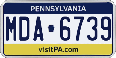 PA license plate MDA6739