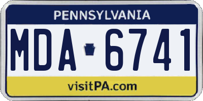 PA license plate MDA6741