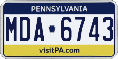 PA license plate MDA6743