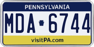 PA license plate MDA6744