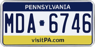 PA license plate MDA6746