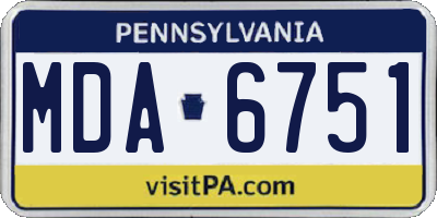 PA license plate MDA6751