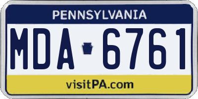 PA license plate MDA6761