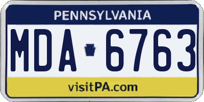 PA license plate MDA6763