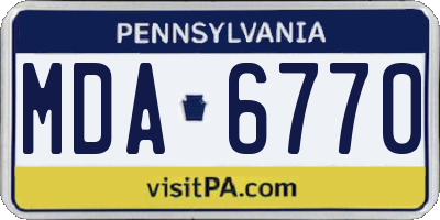 PA license plate MDA6770
