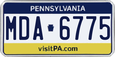 PA license plate MDA6775