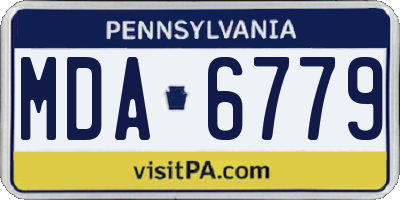 PA license plate MDA6779