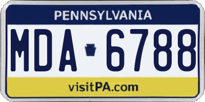PA license plate MDA6788