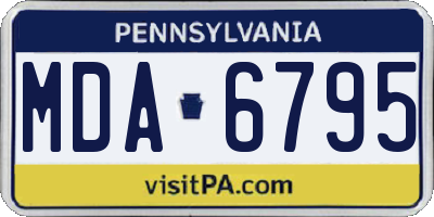 PA license plate MDA6795