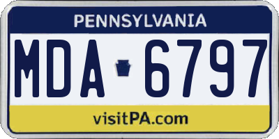 PA license plate MDA6797