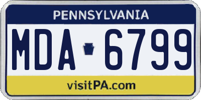 PA license plate MDA6799
