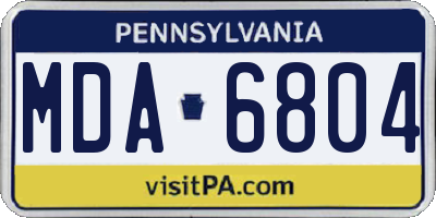 PA license plate MDA6804
