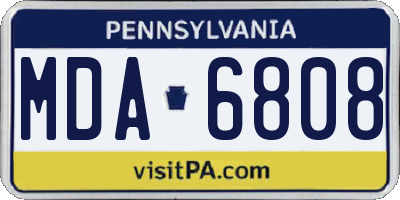 PA license plate MDA6808