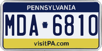 PA license plate MDA6810