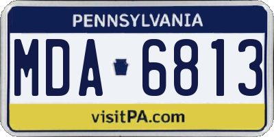 PA license plate MDA6813