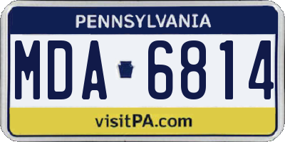 PA license plate MDA6814