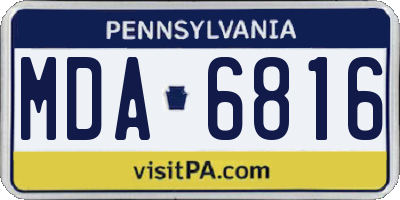 PA license plate MDA6816
