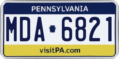 PA license plate MDA6821