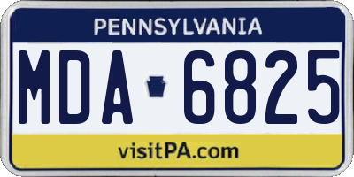 PA license plate MDA6825