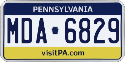 PA license plate MDA6829