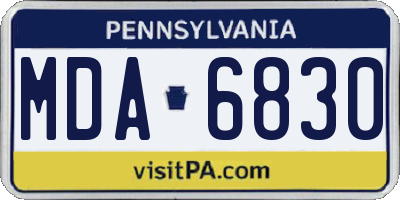 PA license plate MDA6830