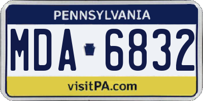 PA license plate MDA6832